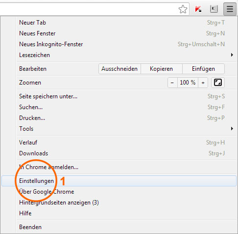 Browser-Cache leeren im Google Chrome 1/5
