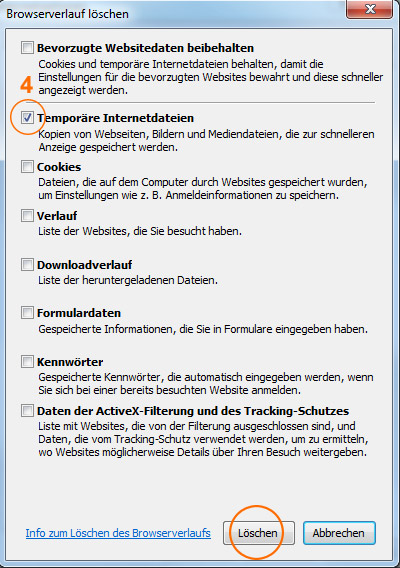 Browser-Cache leeren im Internet Explorer 4/5