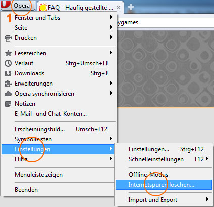 Browser Cache Leeren Im Opera Sunnygames De