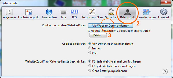 Browser-Cache leeren im Apple Safari 2/3